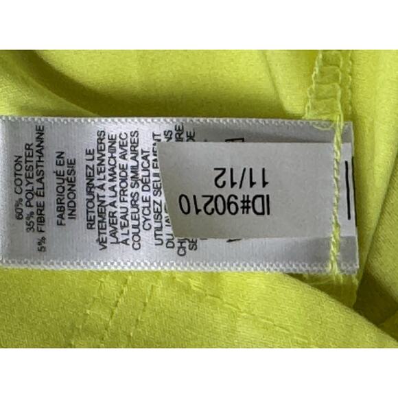 Express Yellow Sheer Hidden Button Down Shirt Short Sleeve Women’s Size L NWT - Picture 10 of 10